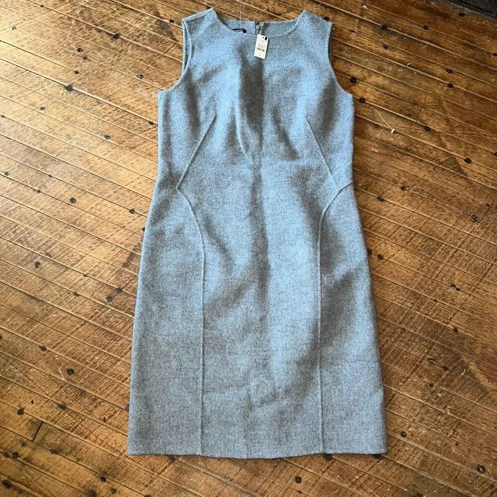 Talbots business casual 8P gray elevated basics pencil felted dress